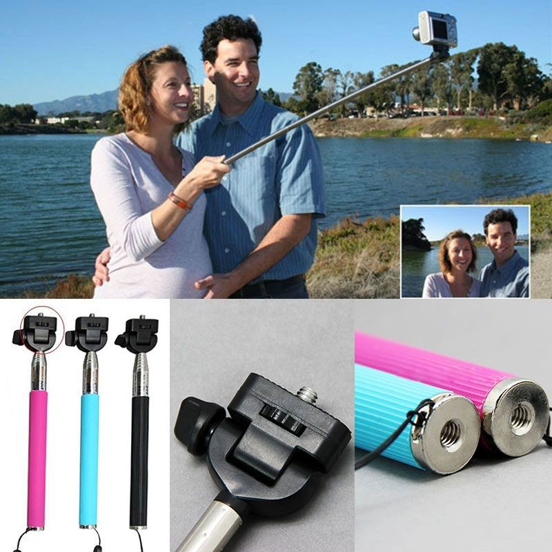 Wired Handheld Monopod mobile phone, digital camera self timer lever travel, no need battery , Bluetooth,Wifi