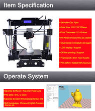 Afinibot Acrylic Frame LCD Screen Acquired Reprap Prusa i3 desktop 3D Printer Machine High Precision impressora