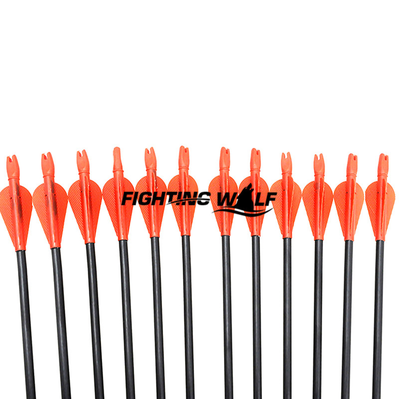 12pcs 80 5cm Glass Fiber Arrow with Plastic Red Feather for Archery Shooting Target Hunting with