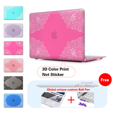 Lace + Rose Red Background Laptop Computer Bag Case For Mac Apple Macbook Pro 15 For Macbook 12 Retina + Silicone Keyboard Cover