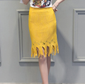 plus size vintage skirts womens 2016 summer style korean vestido high waist sweet sexy tassel lace