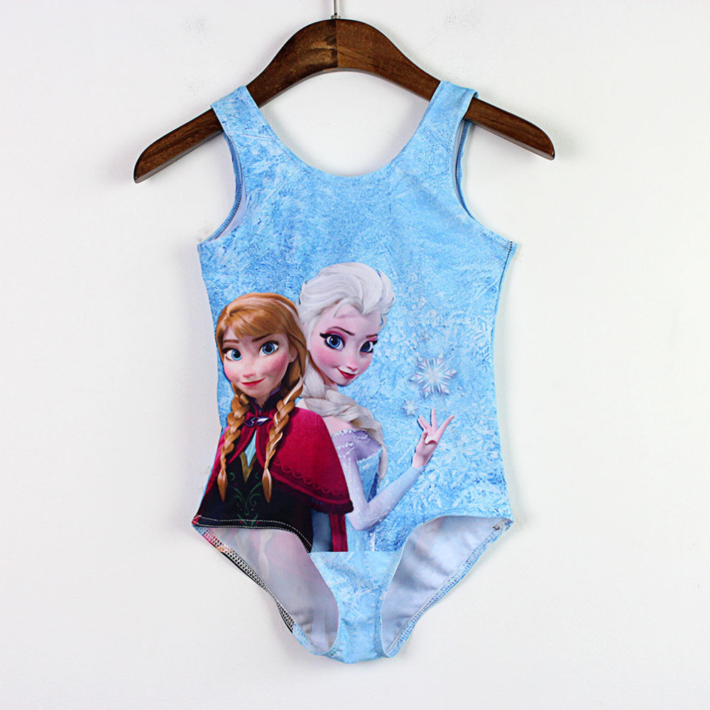 2015 New Arrival 5T-10T Toddler Girls Swimwear Anna Elsa Kids Bathing Suit One-Piece Swimsuit Swim Wear 5 -10 Yr CSST-0002 (4)