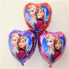50pcs/lot Aluminum Balloons Elsa Anna Purple/Red/Rose Inflatable Air Foil Balloon Blue Party Supplies Toys Christmas Decoration