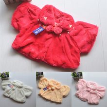 Winter Lovely Baby Kids Girl Candy Color Lapel Coat Cloak Wool Warm Outwear Tops Free shipping & Drop shiping