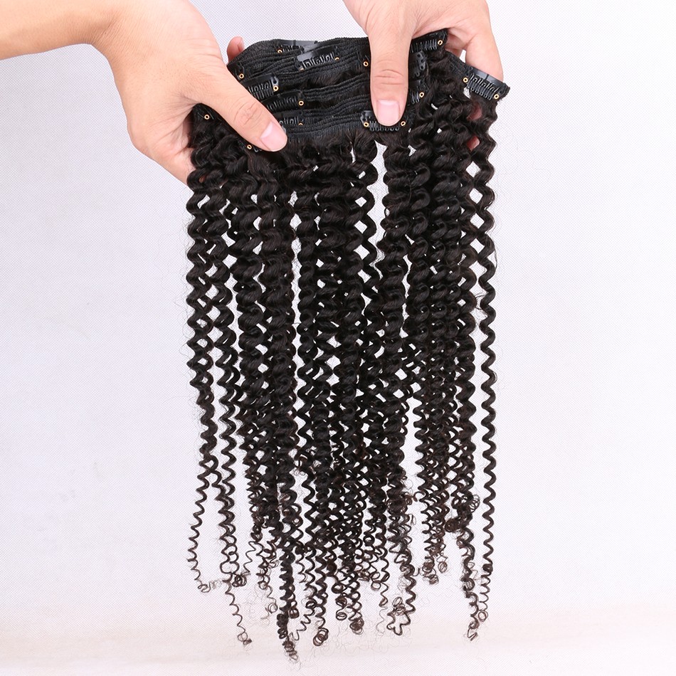 kinky curly clip in hair extension 55