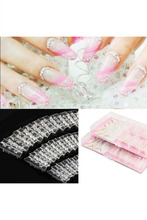 140PCS Clear Glaze Mosaic French False Nail Art Acrylic UV Gel Half Tips ALOM