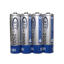 BTY 1.2V 2500mAh 4Pcs AA Ni-MH NiMH Rechargeable Battery For RC Model Camera Drone Accessories