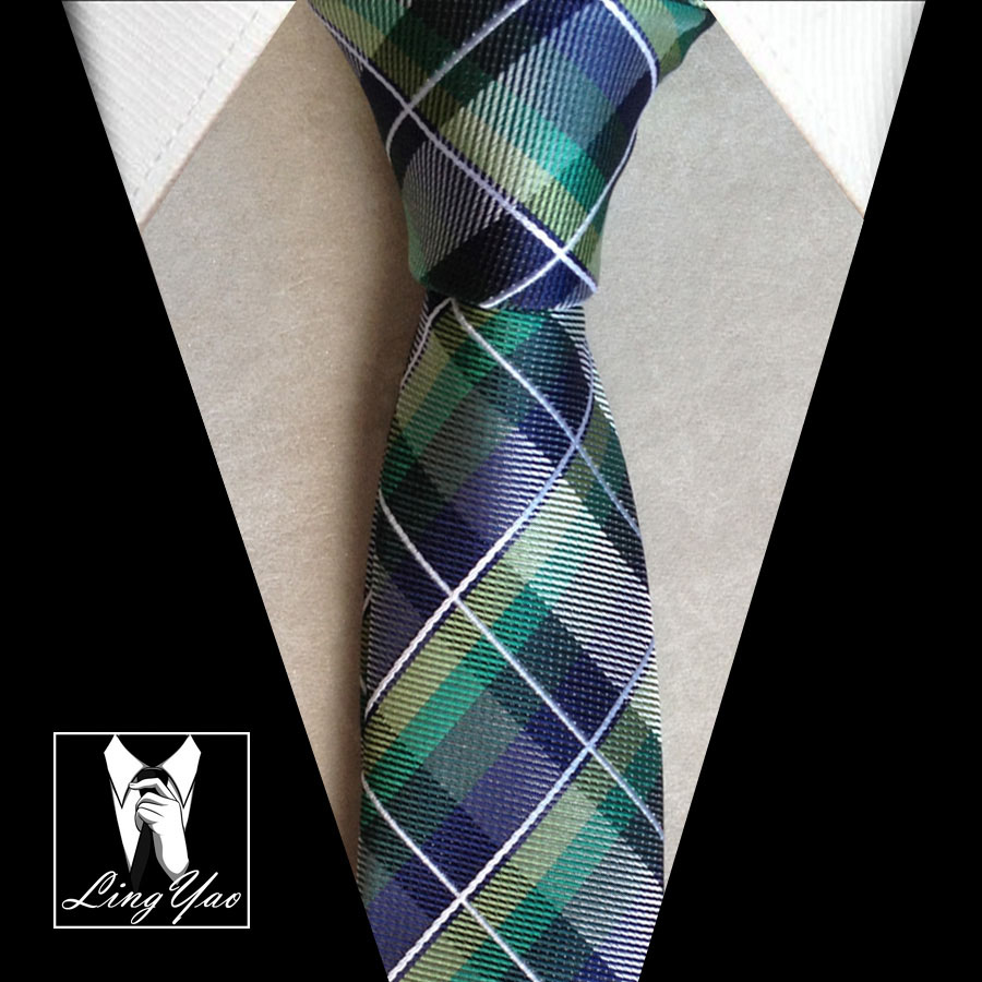 Classic plaids ties Green font b chequer b font lattices gravata