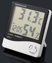 Nuevo 2015 Digital LCD blanco higrómetro temperatura humedad medidor reloj