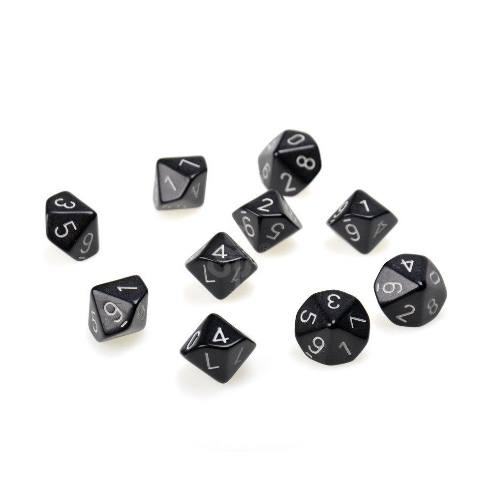 Купить 10 пакет черный d10polyhedral кости dnd rpg mtg wow настольные игры  в интернет-магазине с бесплатной доставкой из Китая, низкие цены | Nazya.com