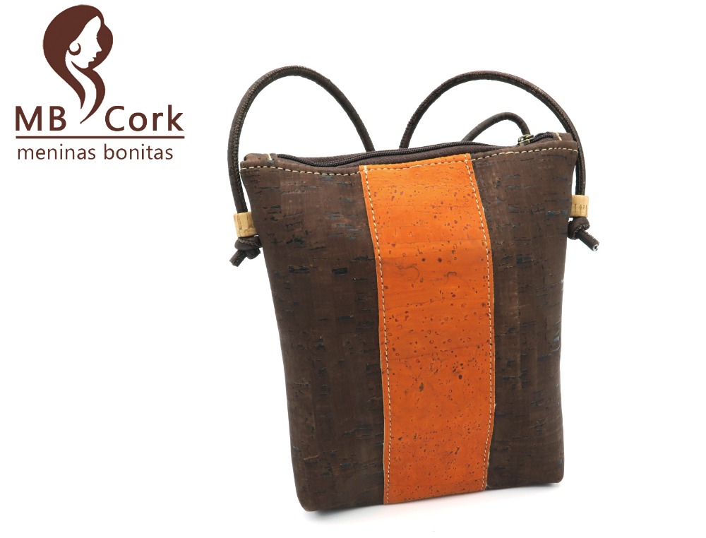 MB Cork, cork  messenger bag, Portuguese original, brown orange women, casual, waterproof , handmade BAG-30