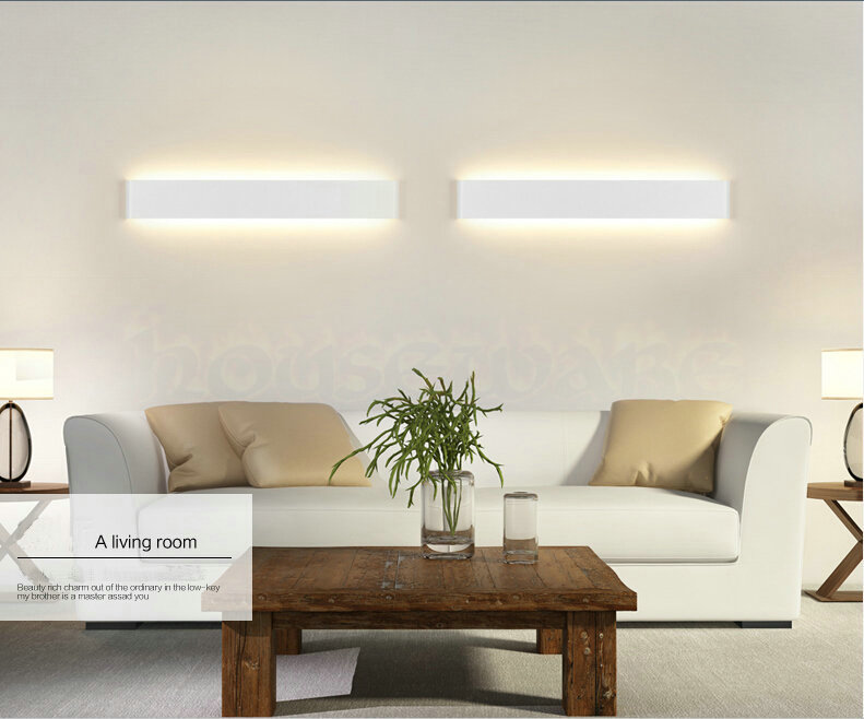 AC85~265V 240MM 6W LED Aluminum Wall Lights Black White Shell Modern Brief Bedroom Livng Room Bathroom Light Wall Lamp wx158
