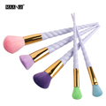 5Pcs set Pro Rainbow Hair Makeup Unicorn Spiral Brushes for Foundation Eyshadow Blusher Contour Blending Brush