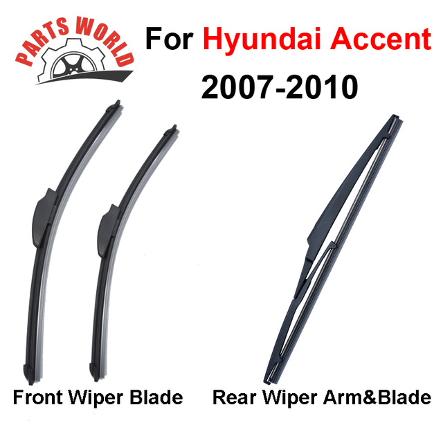 Combo Silicone Rubber Front And Rear Wiper Blades For Hyundai Accent,2007 2010,Windscreen Wipers 2010 Hyundai Accent Rear Wiper Blade Size