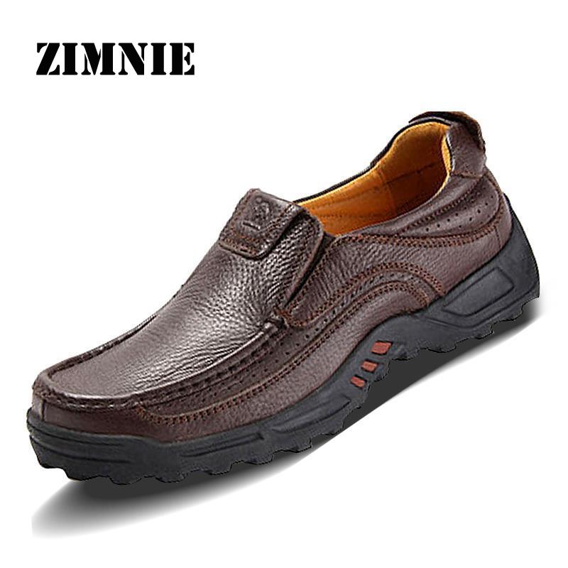 2016 Flats New Arrival Authentic Brand Quality Casual Men Genuine Leather Loafers Shoes Plus size 38
