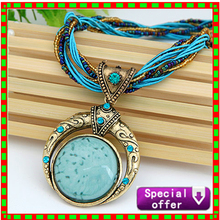 New Vintage Jewelry Bohemia Alloy Crystal Elastic Necklaces & Pendants for Women Min. $10(mix items) Free Shipping