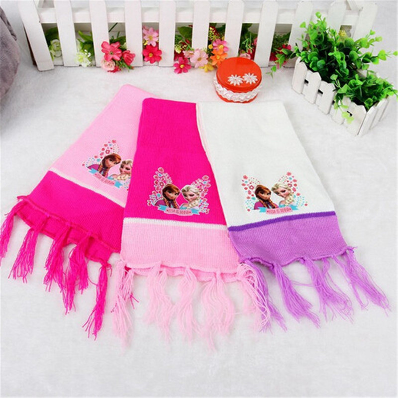 2015 free shipping cotton cashmere long kids winter scarf long baby scarf girls elsa and anna design scarf student scarves