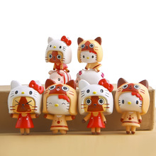 Japan Anime Hello Kitty Toy HelloKitty Cos Monster Hunter PVC Action Figure Keychain Toy Doll Model Collection