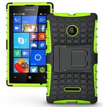 Dual Layer Armor Silicone + Hard Shell Hybrid Kickstand Case Cover For Microsoft Lumia 435 Shock Proof
