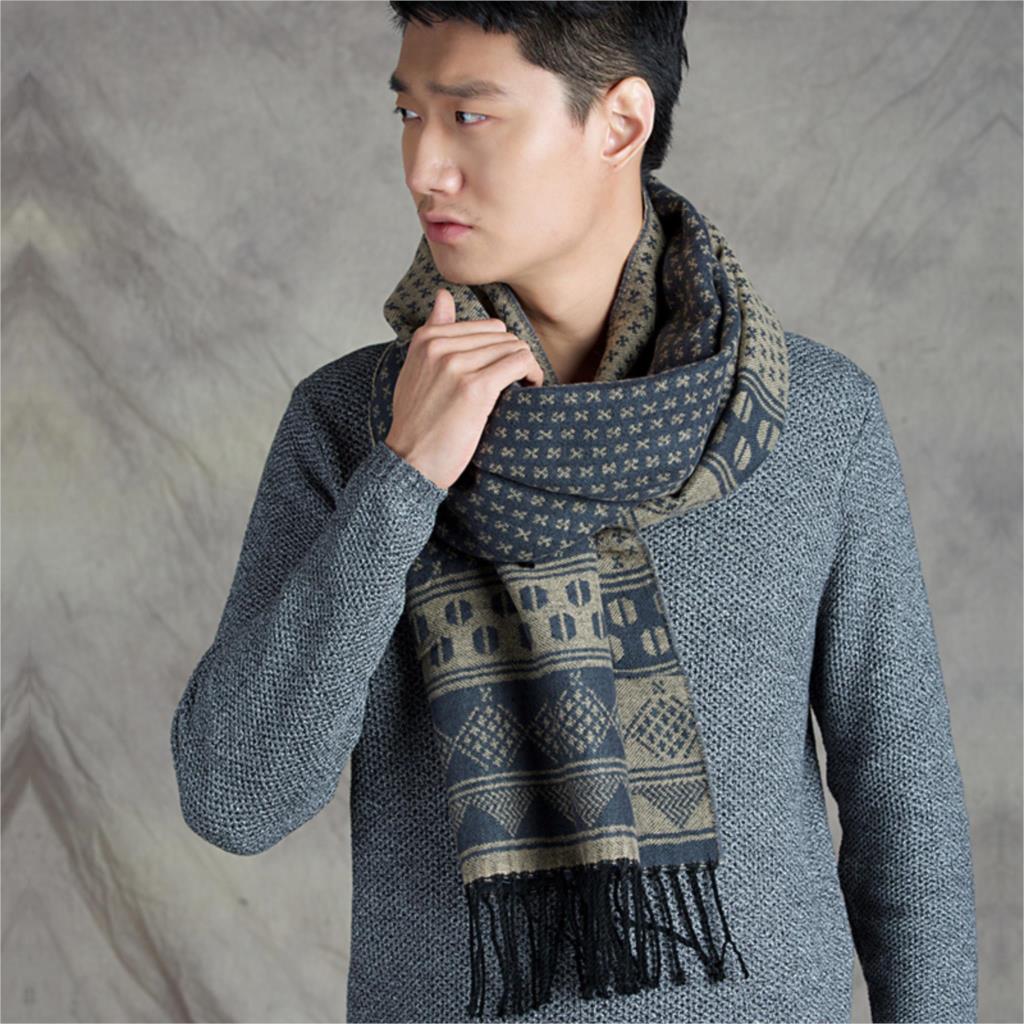 Free shipping Male scarf fashion winter thickening autumn and winter long design cashmere knitted plaid scarf