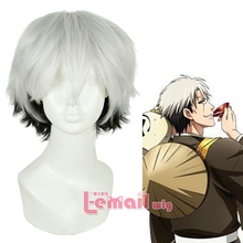 Cheap Short Straight White Black Synthetic Hair Men’s Omber Cosplay Wig