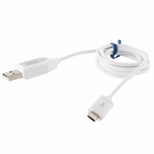 Free shipping 1M Micro USB Charging Data Cable Safety LCD Display Smart Voltage Electric Cable