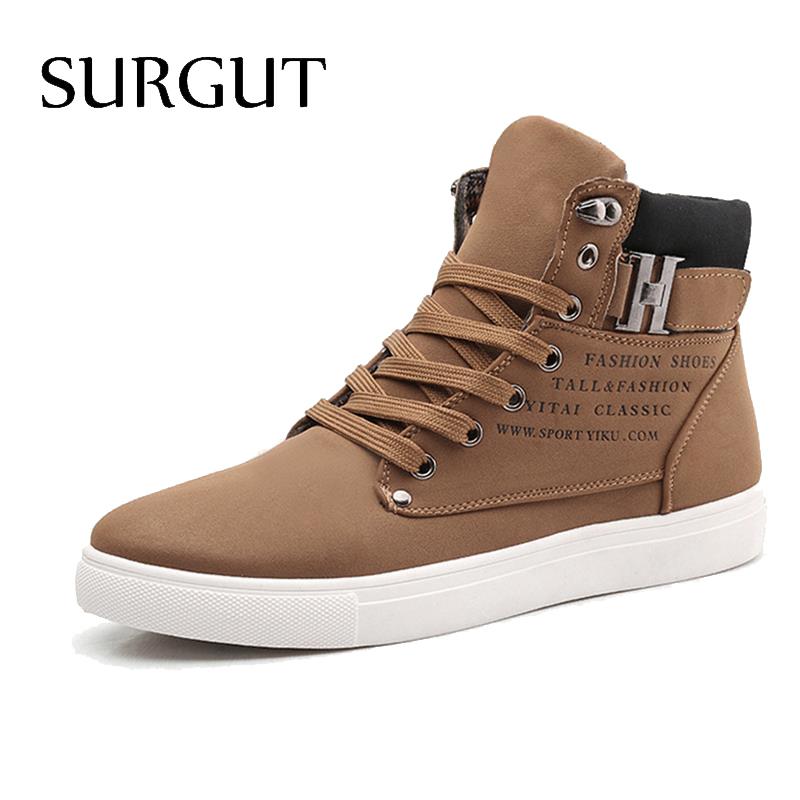 Men Shoes 2016 Top Fashion New Winter Front Lace Up Casual Ankle Boots Autumn Sport Waterproof