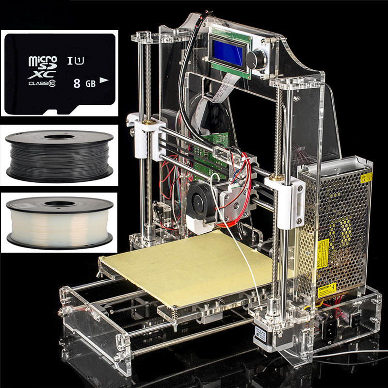 2016 Upgraded Quality High Precision Reprap Prusa i3 DIY 3d Printer kit with 2KG Filament 8GB