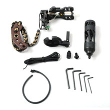 Black Right handed hunting compound bow and arrow set 5 pin opt sight release rest draw