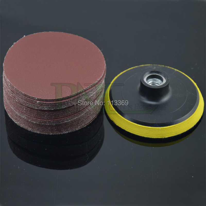 65PCS 4" Sander Disc sanding velcro pad Polishing pad AND M14 Backer