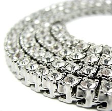 New 2014 Hip Hop Bling Iced out 1 Row Chain Necklace Statement Necklaces Black Plated Heavy and long Gold Chain for Men