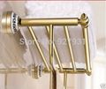 Bathroom Towel Shelf Rack Polished Chrome Double Levels With Front Bars Golden Color