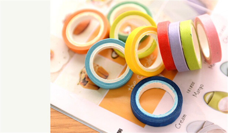 New Fashion Candy Color Washi Tape Accessories for Dokibook Notebook Planner Inner Pages 10PCS One Set14