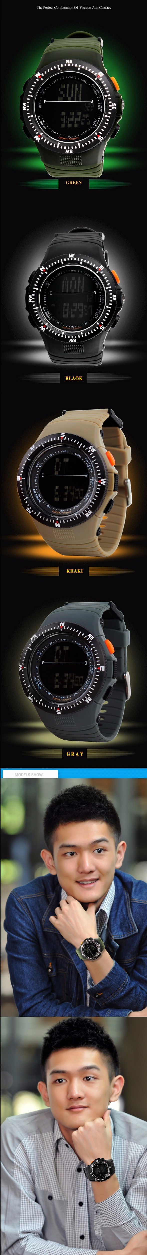 2014 Hot Sales Outdoor Digital Men Sports Watches Skmei Military Watches Army Watch Waterproof 50m Auto Date Alarm Stop Watch (1)