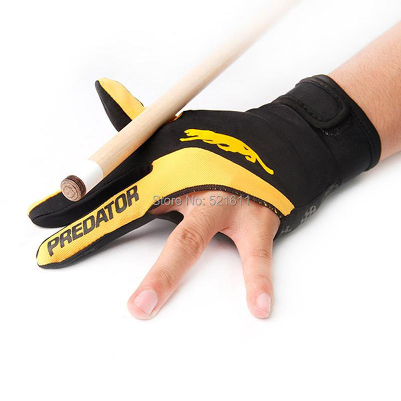 Buy Cue Billiard Pool Shooters 3 Fingers Gloves RED and YELLOW billiard gloves