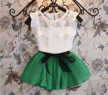 New 2016 children clothing set baby kids girl s chiffonsummer kid beautiful vetidos infants costume