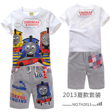 Thomas train set boys summer clothing set kids short sleeve t shirt jacket hoodie pajamas old thomas and friends train clothes