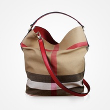 Europe And American Famous Brands Genuine Leather Canvas Bucket Shoulder Luxury Bur Handbags Women Bags Designer Bolsa Derry