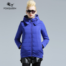 Fox queen 2016 New Arrive Ladies Long Design Coat Women Spring Cotton Padded Thin Slim Coat Women’s Warm Outwear Clothing