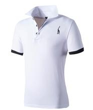 2015 new mens t shirts Male embroidery Giraffe short sleeve tops tees slim fit t shirt
