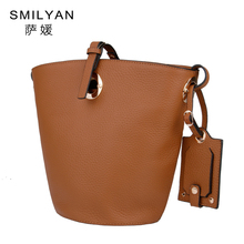 Smilyan vintage bucket bag women 100 real genuine leather handbag fashion shoulder messenger bags handbags women
