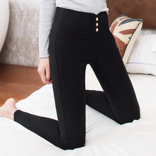 Sale!2016 New women office work pants High stretch cotton ladies pencil pants black White female High Waist trousers