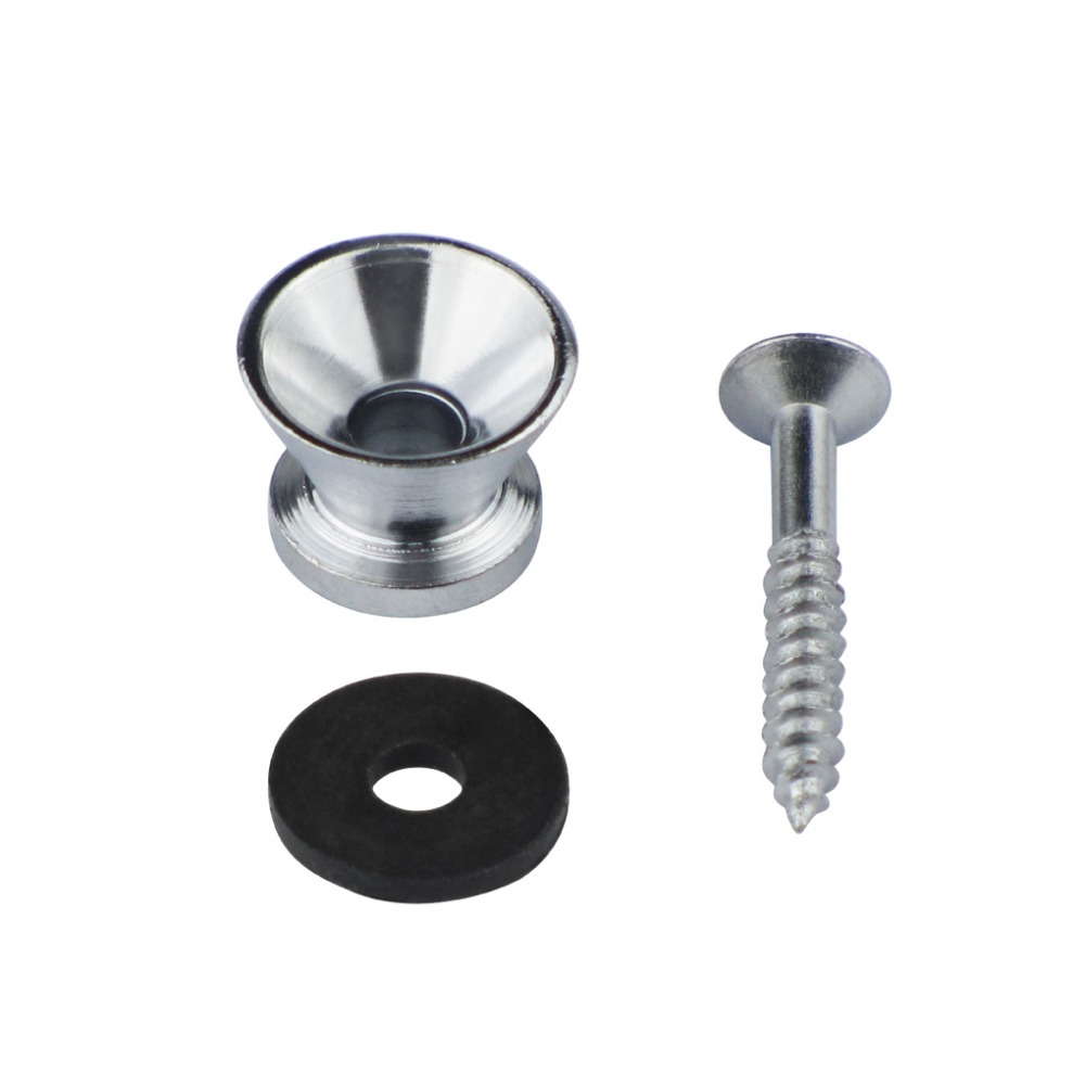 FLEOR 12pcs Metal Guitar Strap Locks End Pins Strap Buttons Chrome/Black/Gold Colors for Guitar Accessories 15