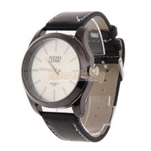 Betr moda hombre reloj de pulsera de cuarzo único correa de piel movimiento aleación