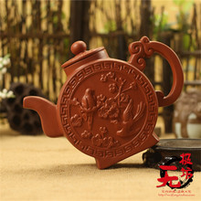 2015 Free Shipping Magpie Feature Chaozhou Purple sands Handwork Relief Teapot Kung fu tea 320ml Red