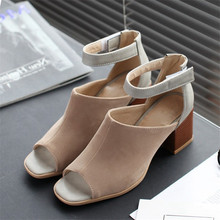 2016 Spring/Autumn Peep Toe High-heeled Sandals Summer Women Shoes Classics Mixed Colors Casual Shoes Large size shoes Pumps