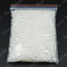 400pcs/lot Mixed Sizes From 2mm to 8mm ABS Resin White Flatback Half Round Imitation Acrylic Pearls for Nail Decoration