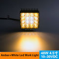 48w Amber Yellow White 4 5Inch Led Work Light for Indicators Motorcycle 30 Flood beam Driving