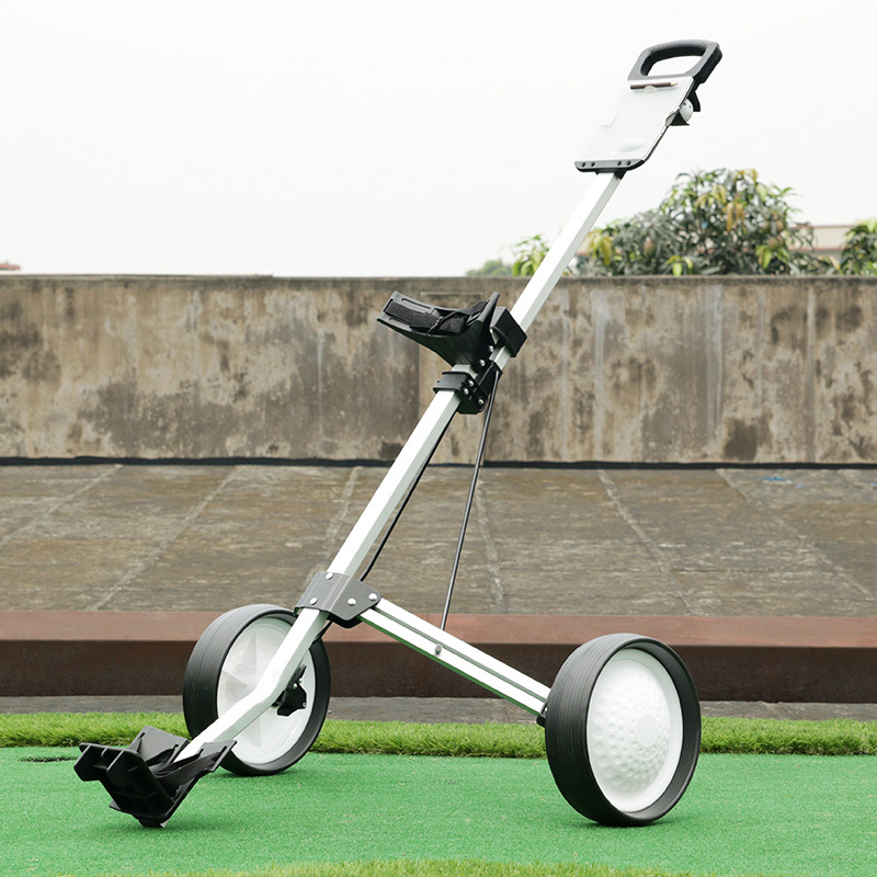 brand PGM Founders Club Quick Easily Fold Wheel Golf Push Pull Cart Trolley White Easy folding