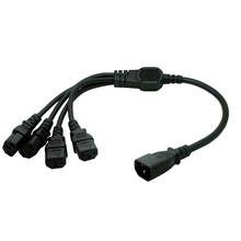 Новый IEC C14 , чтобы 4 x C13 Y разветвитель шнура 10A 250 В IEC мужской до 3 женский L = 50 см